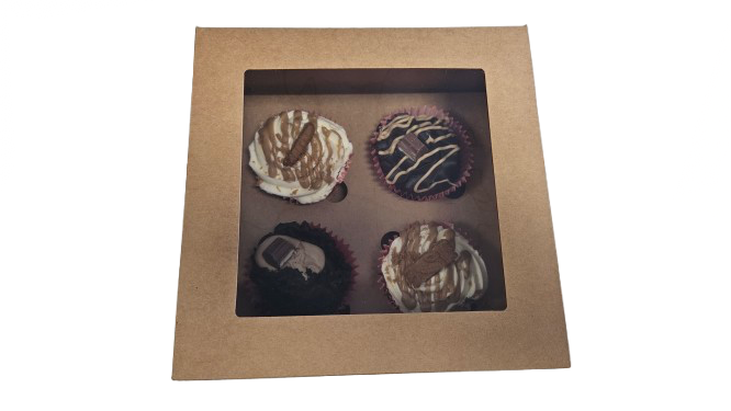 ISF KRAFT WINDOW CAKE BOX 8X8X4IN X100