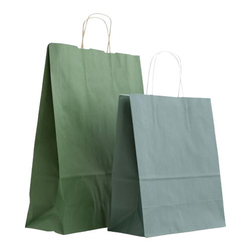 DARK GREEN TWIST CARRIER 25X13X32CM X400