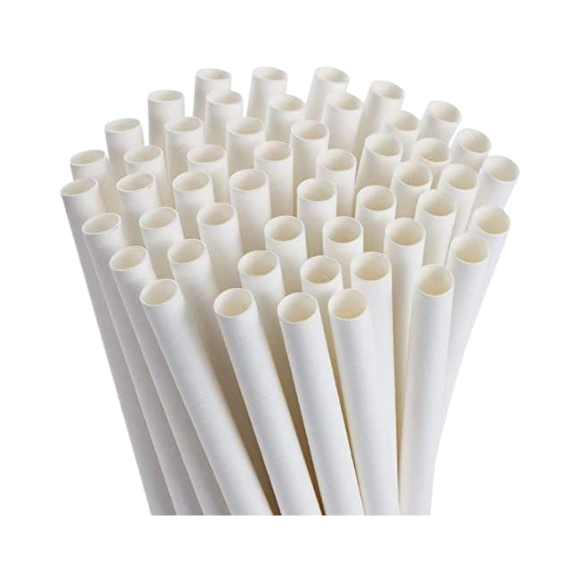WHITE PAPER STRAWS 8X200MM - 4250