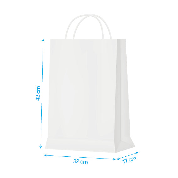 WHITE TWIST CARRIER 32X17X41CM X 250