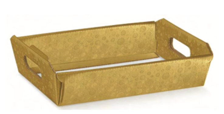 HAMPER TRAY GOLD 40X30X12CM X30(39317)