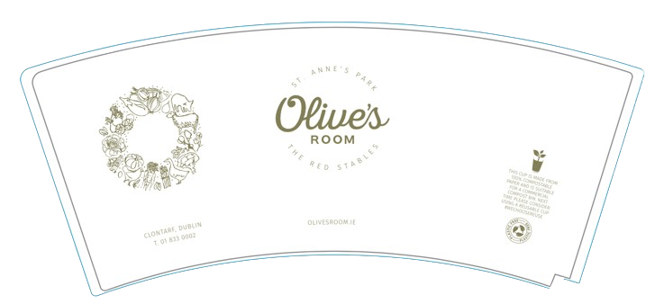 OLIVES ROOM 12OZ MATT COMPOSTABLE CUPS