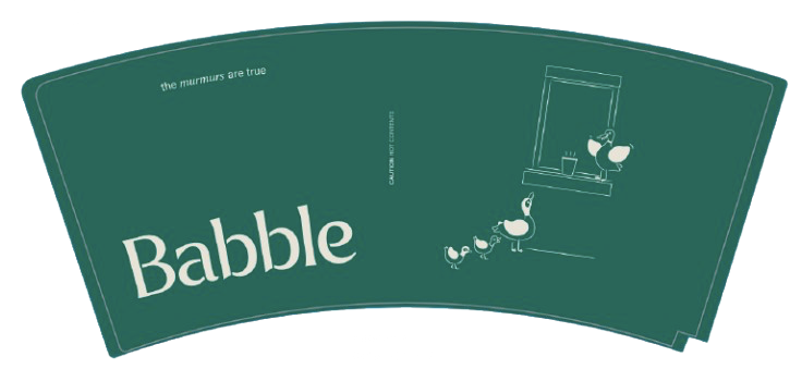 BABBLE 12OZ P2P MATT CUP X500