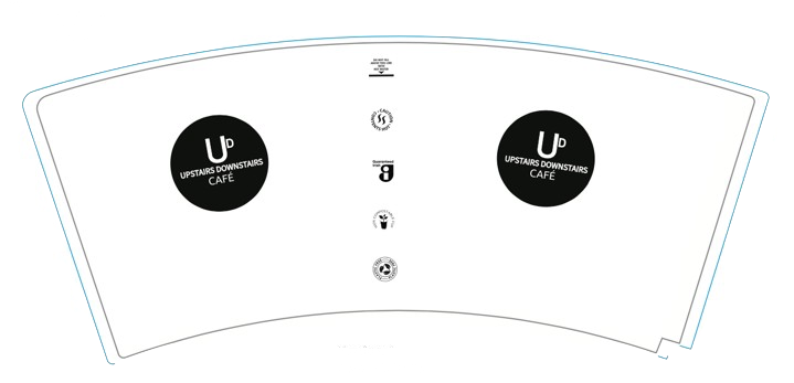 UPSTAIRS DOWNSTAIRA 12OZ COMP CUP X500
