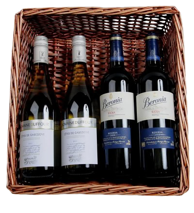 BASKET 4 BOTTLE RUSTIC X20(475526)(Z)