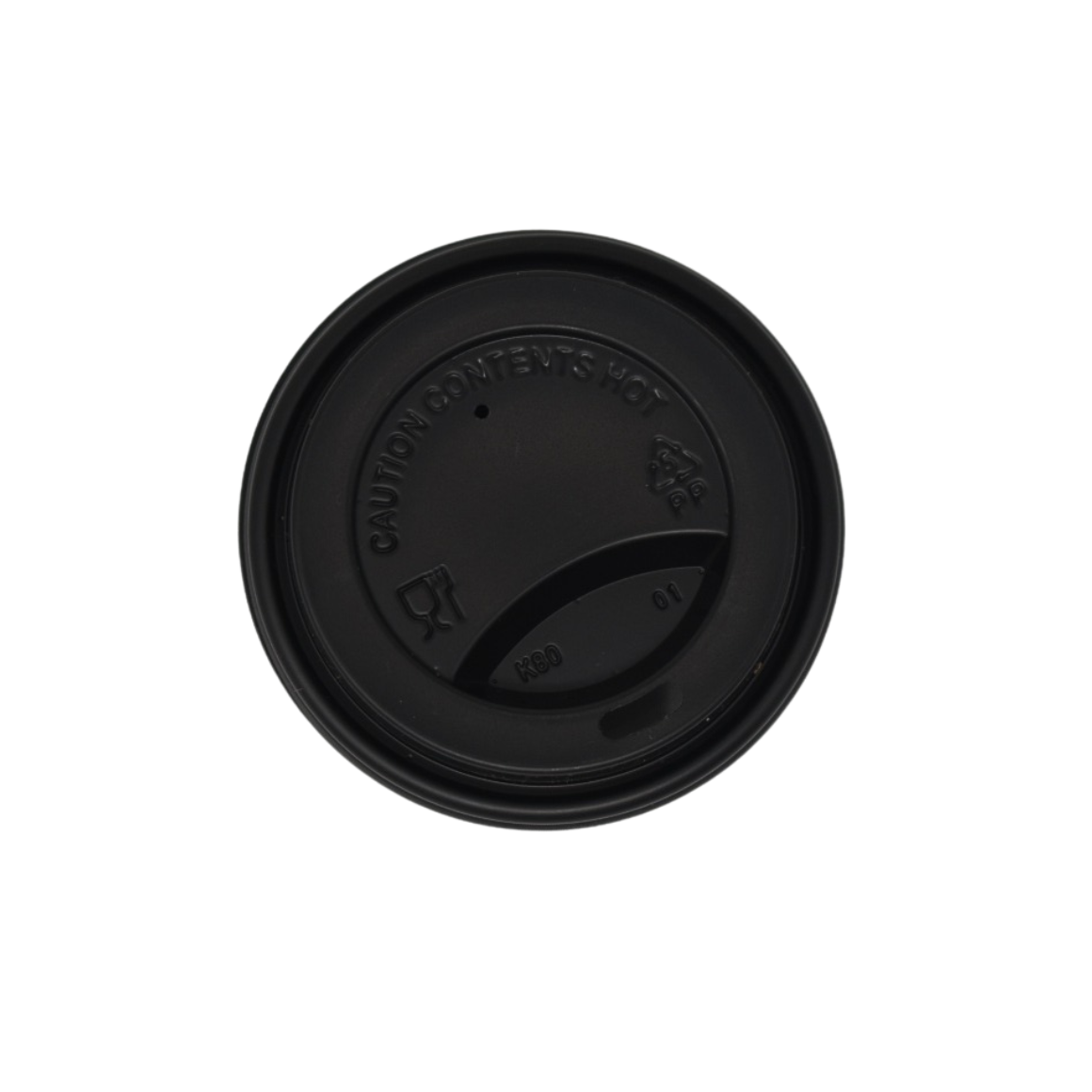 HOT CUP LID RECYCLABLE 80MM BLACK X1000