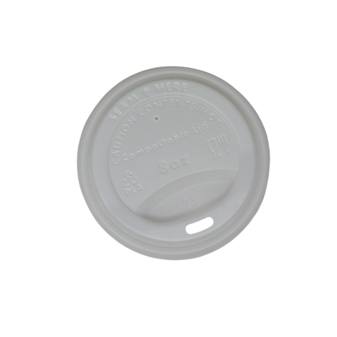 HOT CUP LID COMPOSTABLE 80MM WHITE X1000