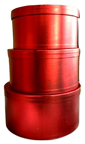 HATBOX S/3 34X31X30CM 6ST RED X6(458259)