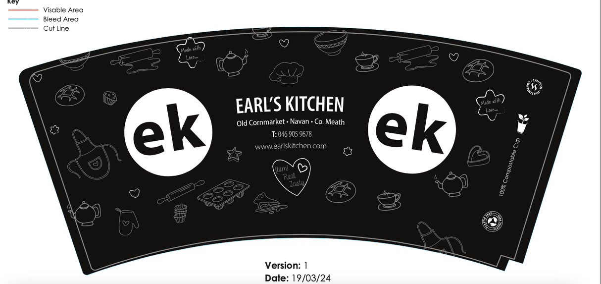 EARLSK 12OZ WHT MATT COMP CUP X 500