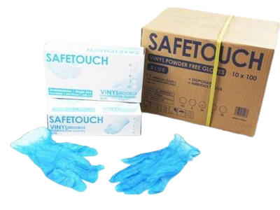 VINYL GLOVES BLUE POWDER FREE M - 1000
